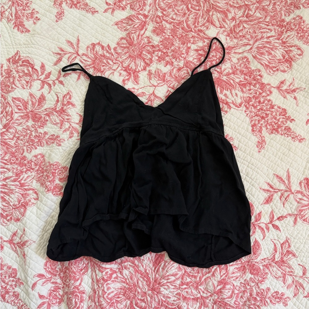 Brandy Melville Black Layered V-Neck Spaghetti Strap Camisole